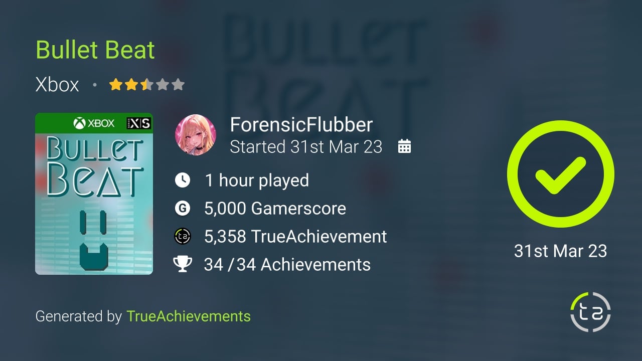 Bullet Beat achievement summary